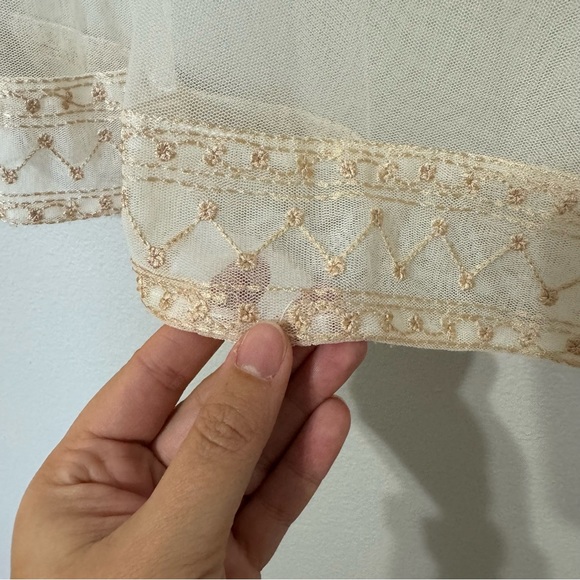 Free People The Vicki Lace Embroidered Mesh Crop Top—S - Picture 5 of 8